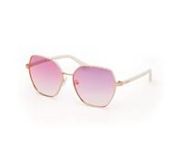 Guess GU00108 21Z Woman Sunglasses Metal White Violet Geometric Normal