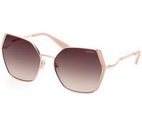Guess Woman GU7843 28F Sunglasses Metal Gold Brown Geometric Normal Shaded