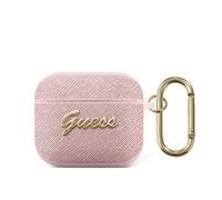 Guess Script Metal Collection Case For Airpods 3 Pink Saffiano - GUA3SASMP