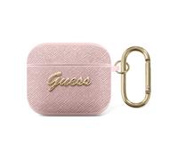 Guess Script Metal Collection Case For Airpods 3 Pink Saffiano - GUA3SASMP