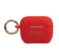 Guess GUACAPSILGLRE Cover for AirPods Pro Red Silicone Glitter