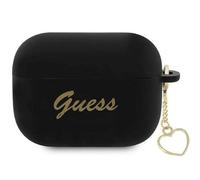 Guess GUAP2LSCHSK Case for AirPods Pro 2 Black Silicone Charm Heart Collection