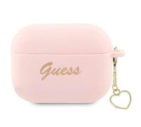 Guess GUAP2LSCHSP Case for AirPods Pro 2 Pink Silicone Charm Heart Collection