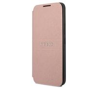 Guess GUBKS22MPSASBPI Case for S22+ S906 Pink Beech Saffiano Stripes