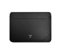 Guess GUCS16PSATLK Saffiano Triangle Logo Sleeve, Black - up to 16 inch