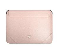 Guess GUCS16PSATLP 16 Inch Sleeve for PC and Laptop Accessories Pink Saffiano Triangle Logo