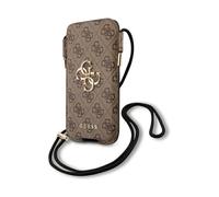 Guess GUHCP12L4GPSBR 4G Metal Logo Pouch, Brown - up to 6.7 inch