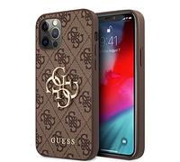 Guess GUHCP12M4GMGBR Case for iPhone 12/12 Pro 6.1 Inch Brown 4G Big Metal Logo