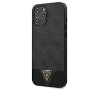 GUESS GUHCP12MPU4GHBK 4G Triangle Collection Case for iPhone 12/12 Pro 6.1 Inches Grey
