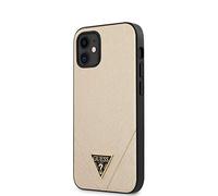 Guess GUHCP12SVSATMLLG Saffiano Case for iPhone 12 Mini 5.4 Inches Golden