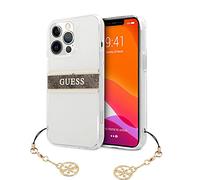 Guess GUHCP13LKB4GBR Case for iPhone13 Pro / 13 6.1 Inch Transparent 4G Brown Strap Charm