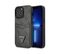 Guess GUHCP13LP4TPK 4G Triangle Logo Card Slot Case, Black - iPhone 13 / 13 Pro