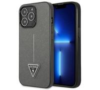 GUESS GUHCP13LPSATLG Hard Case for iPhone 13 Pro / 13 6.1 Inch Silver with SaffianoTriangle Logo
