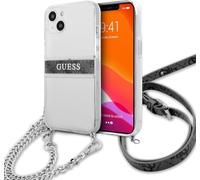 Guess GUHCP13SKC4GBSI Case for iPhone 13 Mini 5.4 Inches Transparent 4G Grey Strap Silver Chain