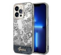 GUESS GUHCP14LHGPLHG Case for iPhone 14 Pro 6.1 Inch Grey Hard Case Porcelain Collection