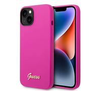 Guess GUHCP14MSLSMF Case for iPhone 14 Plus 6.7 Inch Fuchsia/Fuschia Hard Case Silicone Vintage Gold Logo
