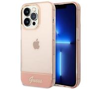 Guess GUHCP14XHGCOP Hard Case for iPhone 14 Pro Max 6.7 Inch Pink/Pink Translucent