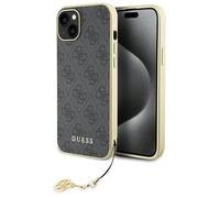 GUESS GUHCP15MGF4GGR case for iPhone 15 Plus 6.7" gray hardcase 4G Charms Collection