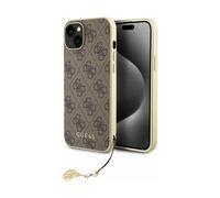 Guess GUHCP15SGF4GBR Case 4G Charms Collection Brown - iPhone 15