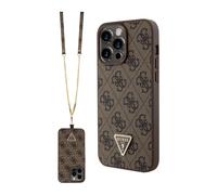 CG MOBILE GUESS GUHCP15XP4TDSCPW Case for iPhone 15 Pro Max 6.7 Inch Brown Hard Case Crossbody 4G Metal Logo