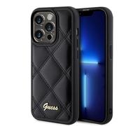 Guess Quilted Metal Logo Hard Case for iPhone 15 Pro Max 6.7" Black - New