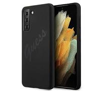 Guess GUHCS21MLSVSBK Hard Case for S21+ G996 Black Script Vintage
