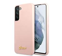 Guess GUHCS22MLSLMGPP Case for S22+ S906 Pink Silicone Script Metal Logo
