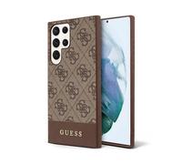 Guess GUHCS23LG4GLBR Cover 4G Stripe Collection Brown - Galaxy S23 Ultra (S918)
