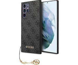 GUESS GUHCS24LGF4GGR Case for S24 Ultra S928 Black Hard Case 4G Charms Collection