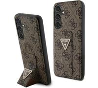 GUESS GUHCS24MPGS4TDW Phone Case for S24+ S926 Brown Hard Case Grip Stand 4G Triangle Rhinestone