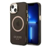 Guess GUHMP13MHTCMK Hard Case for iPhone 13 6.1 Inches Black/Black Gold Outline Translucent