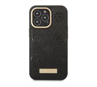 Guess GUHMP14LSAPSTK Case Peony Logo Plate For Magsafe Black - iPhone 14 Pro