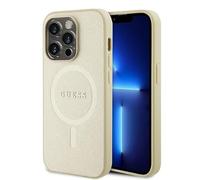 GUESS GUHMP15LPSAHMCB Case for iPhone 15 Pro 6.1 Inch Golden Hard Case Saffiano silver