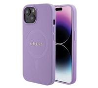 Guess GUHMP15MPSAHMCU Case for iPhone 15 Plus 6.7 Inch Purple Hard Case Saffiano
