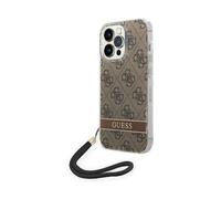 Guess GUOHCP14LH4STW 4G Print Strap Case, Brown - iPhone 14 Pro
