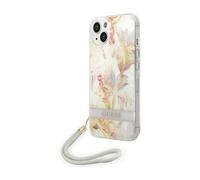 Guess GUOHCP14MHFLSU Flower Strap Case, Purple - iPhone 14 Plus