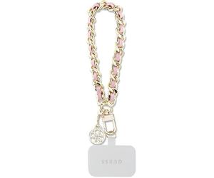GUESS GUOUCHSAMC4P Universal Hand Strap Pink Saffiano Chain 4G Charm, Faux Leather