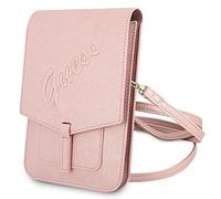 GUESS GUWBRSAVSPI Pink Saffiano Script Bag