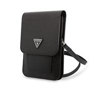 GUESS GUWBSATMBK PU Saffiano Triangle Logo Phone Bag Black, black