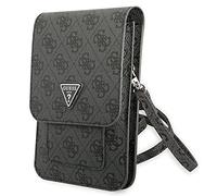 GUESS Unisex's Bag Guwbsatmgr Grey Saffiano Triangle bi-fold Wallet, Black, x