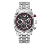 Guess Men's Red Accents Stainless Steel Bracelet Watch