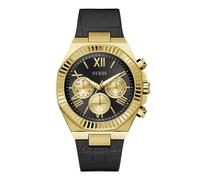 GUESS GW0791G3 Equity Gold Tone Black Silicone Strap Watch - W96402