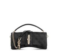 GUESS handbag cross body bag Yvonne Logo Mini Top Handle Flap Coal Logo dark grey