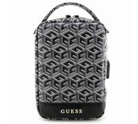 Guess GCube Stripe Metal Logo Organizer Travel Bag Black - GUHBHGCFSEK