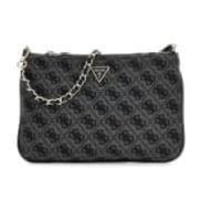 GUESS handbag utility bag Flat Pouch Coal Logo dark grey