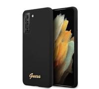 Guess Hard Case Silicone Script Metal Logo Case for GUHCS21MLSLMGBK S21+ G996 Black