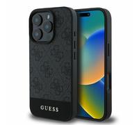 Guess Hardcase For Apple iPhone 16 Pro Max, Gray Gold Logo, Faux Leather Case