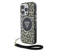Guess HC IML Leopard Triangle Cord Strap with MagSafe for iPhone 16 Pro Max 6.9" Brown - GUHMP16XHLORSSW