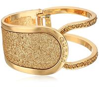GUESS Hinged with Stones and Glitter Bangle Bracelet, One Size, Crystal