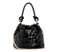 GUESS Holiday Shine Top-Handle Pouch, Black Floral Print, One Size